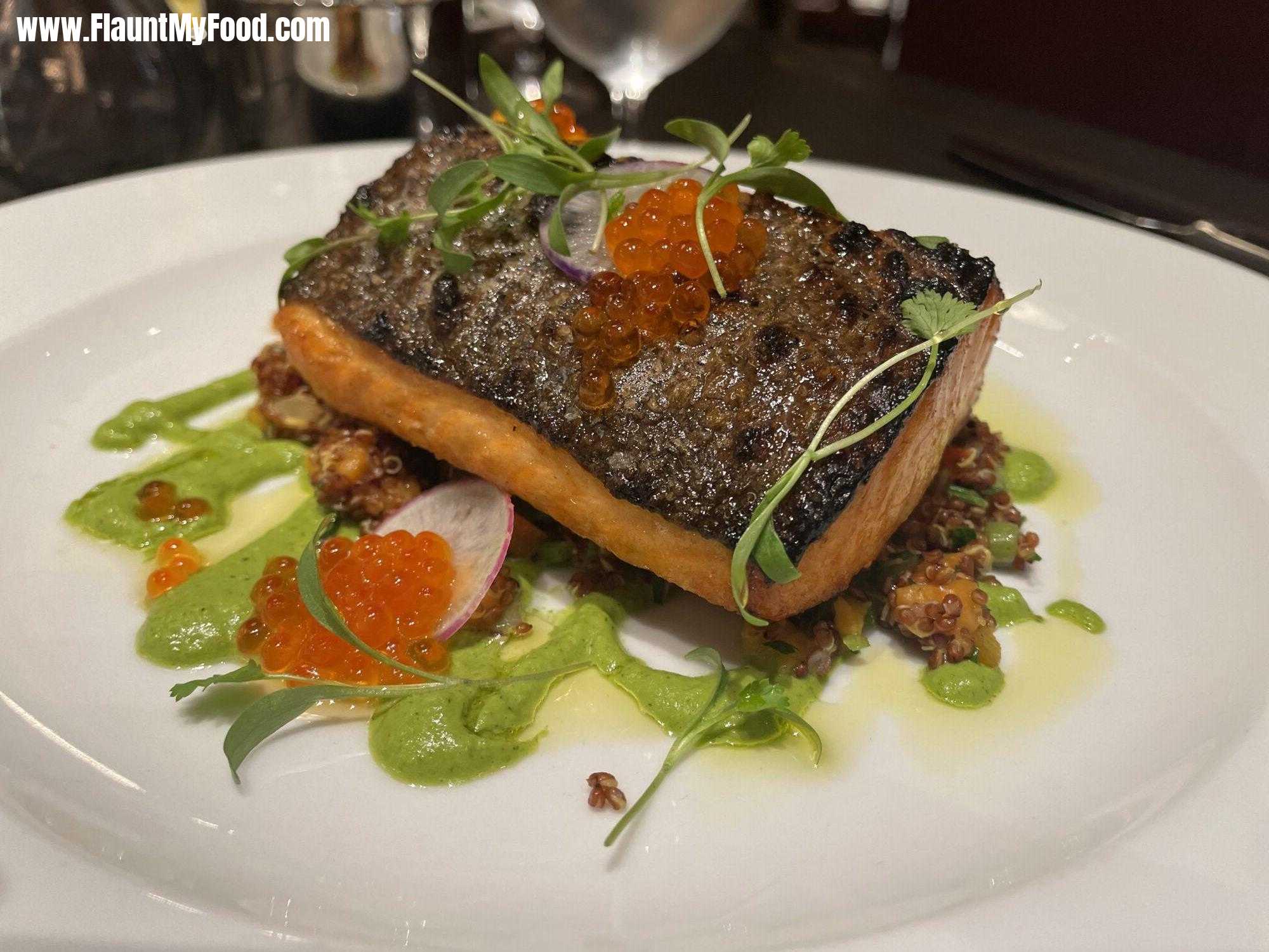 Salmon, fish with Roe at Bowie House Hotel in Fort Worth, Texas