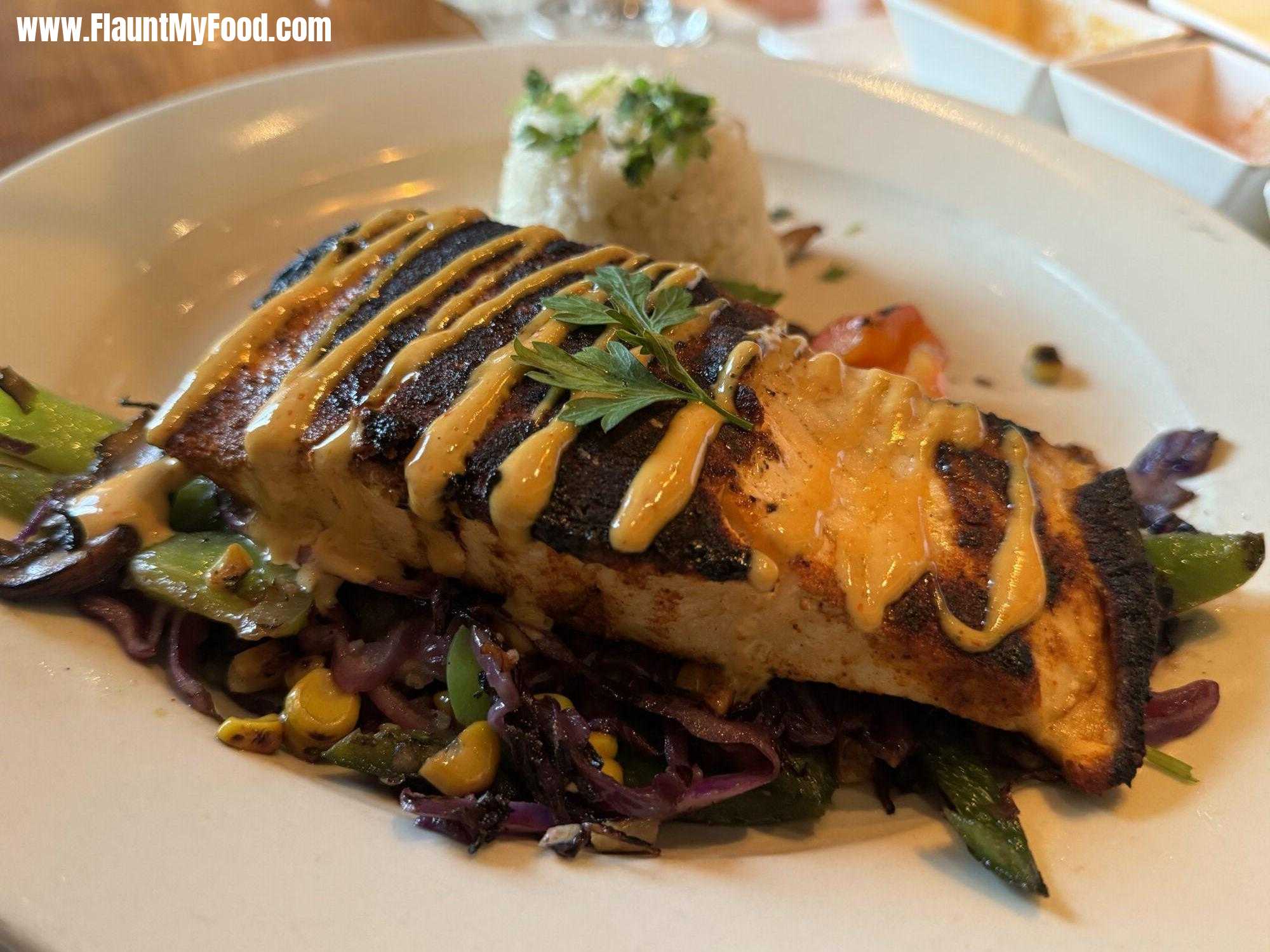 Grilled salmon at Mesero in Clearfork, Fort Worth, Texas